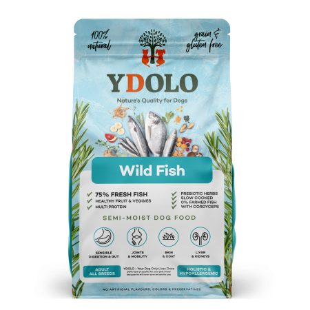 YDOLO Wild Fish hondenvoer semi moist graanvrij natuurlijk mono proteine
